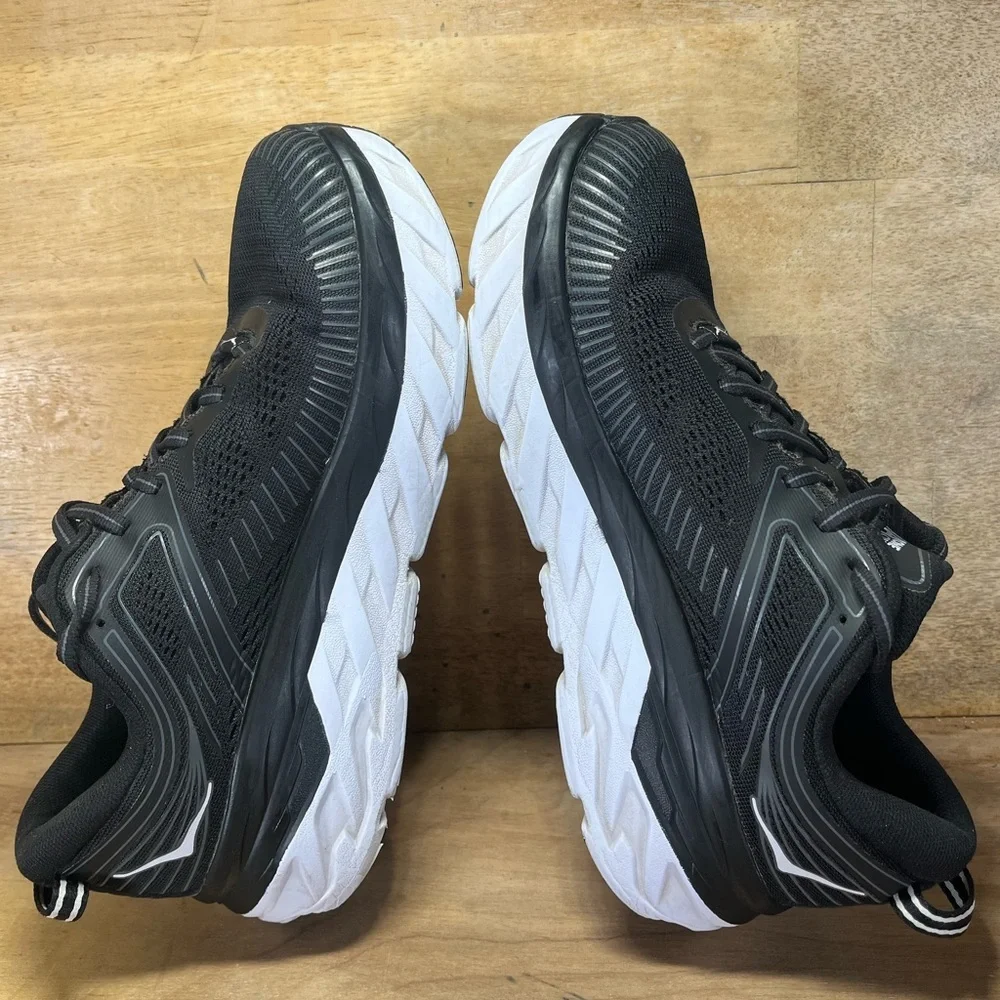 Hoka One One Bondi 7 CUSHIONED Womens Size 8 Running Shoes Sneakers Black - Picture 6 of 12